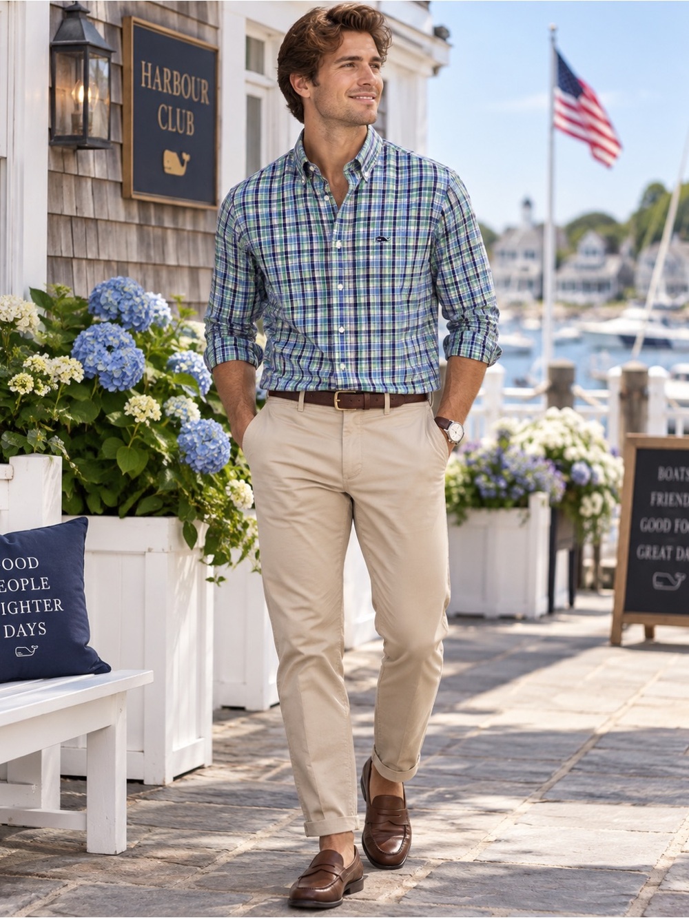 Vineyard Vines Slim Fit Tucker Plaid Button Down Shirt Size Large Preppy
